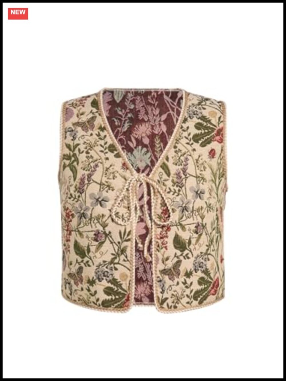 Embroidered Tie Front Cropped Vest Top Western Country Concert